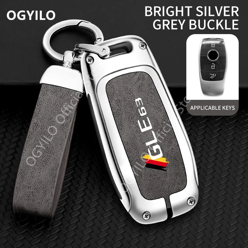 Zinc alloy+leather Car Key Housing For Mercedes Benz GLE63 A 3 buttons Car Key Cover G500 GLB GLC GLK E Class E43 W213 S Class