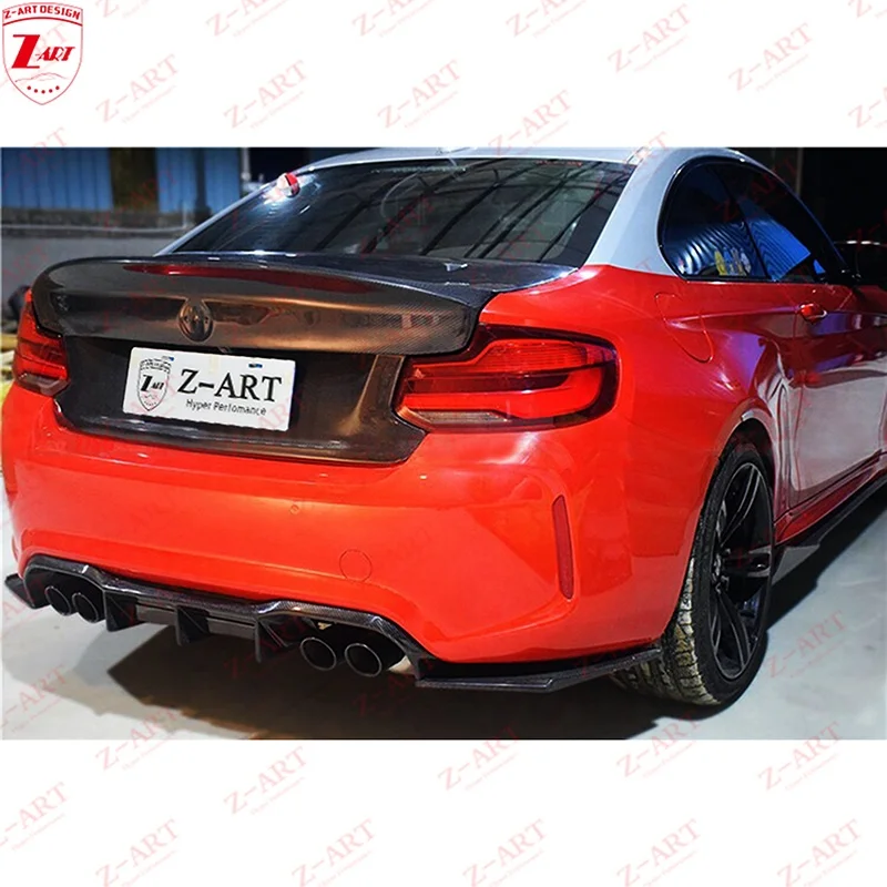 Z-ART M2 Carbon fiber rear trunk lid for BMW F87 OEM carbon fiber tail lid for BMW M2 F87 carbon fiber rear trunk hood 2015-2019