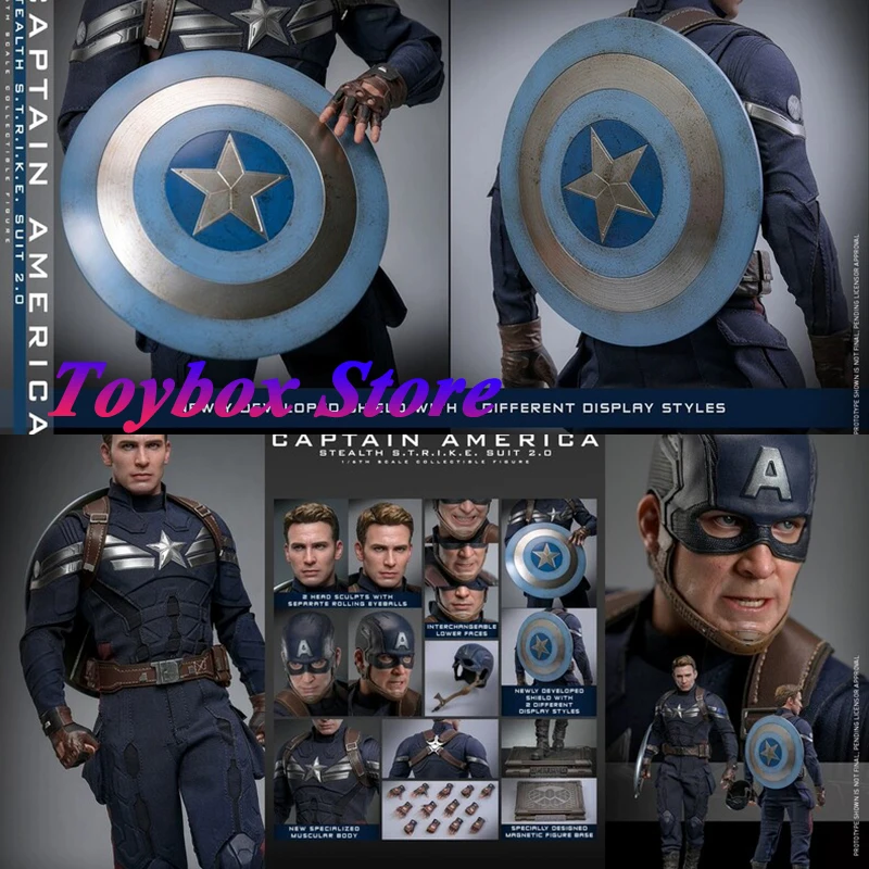 

Коллекционная фигурка HOTTOYS HT 1/6 MMS783 Капитан Америка в костюме Stealth Strike 2.0, 12 дюймов, полный комплект, модель солдата, подарки