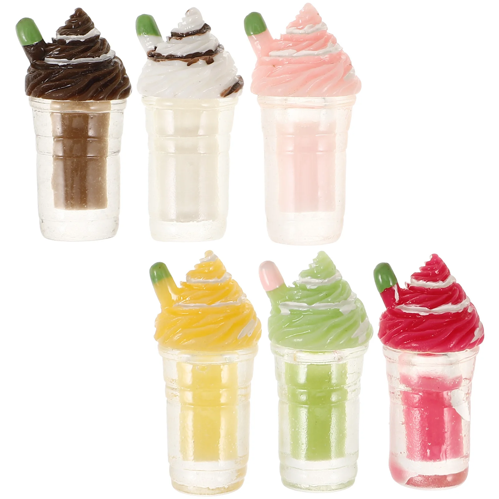

6 Pcs Simulation Coffee Cup Miniature Drinks House Dollhouse Cups Food Accessories Plastic Accessory