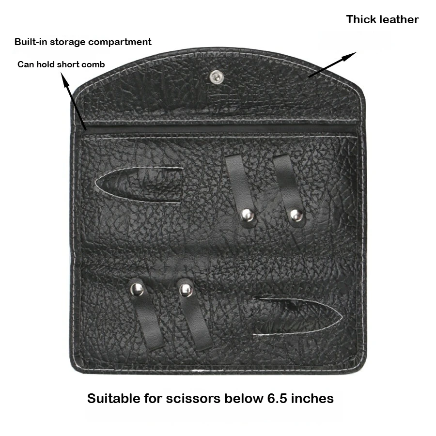 FoldedHair Scissors Cover Case PU Leather Professional Hairdressing Shears Holder Bag Barber Salon Holster Pouch Scissors Case view 4