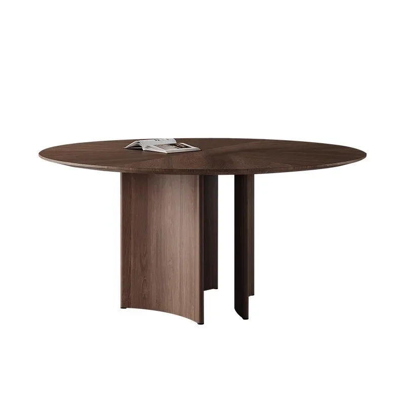 

Designer creative solid wood table modern simplicity Qifeng minimalist light luxury round dining table and chairs