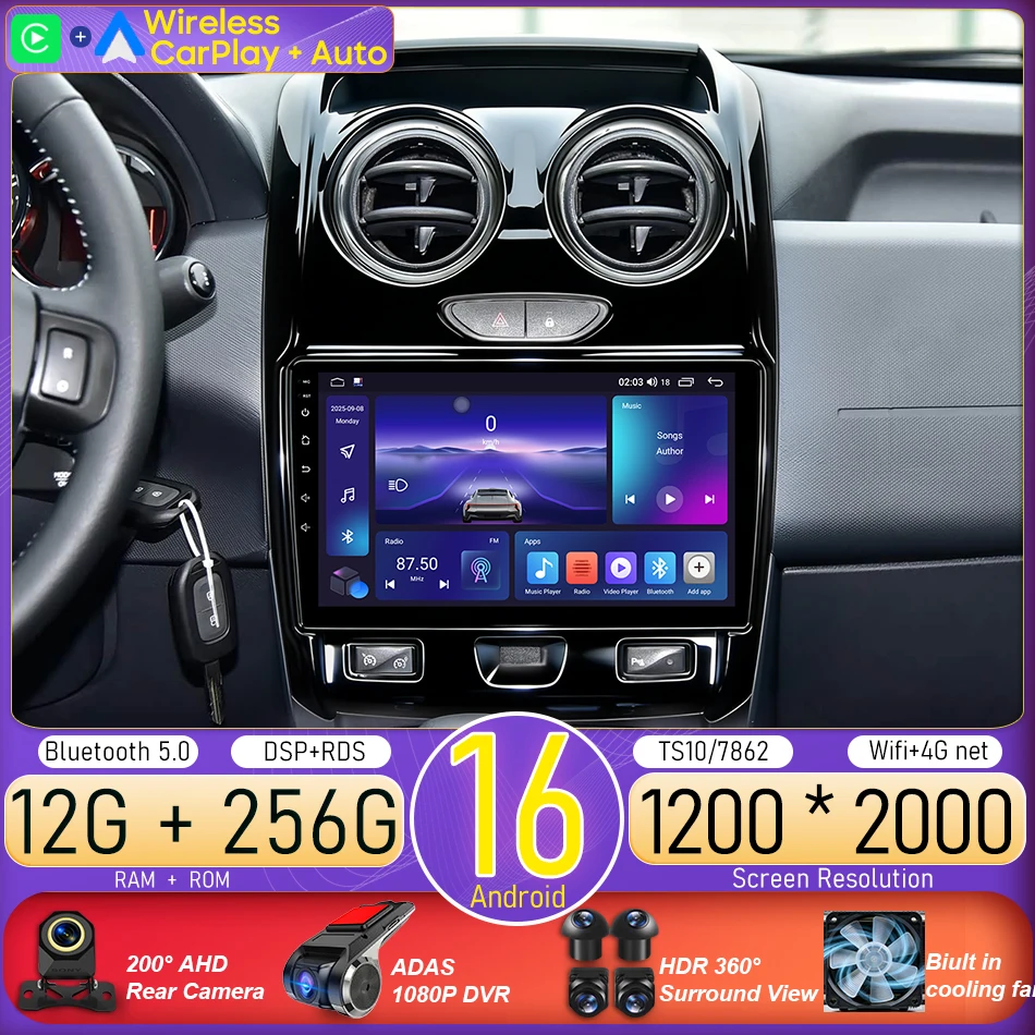 

Для Renault Duster Dacia Duster 2015-2021: Автомагнитола Android, мультимедийный видеоплеер, GPS-навигация, CarPlay, Auto, 2DIN головное устройство