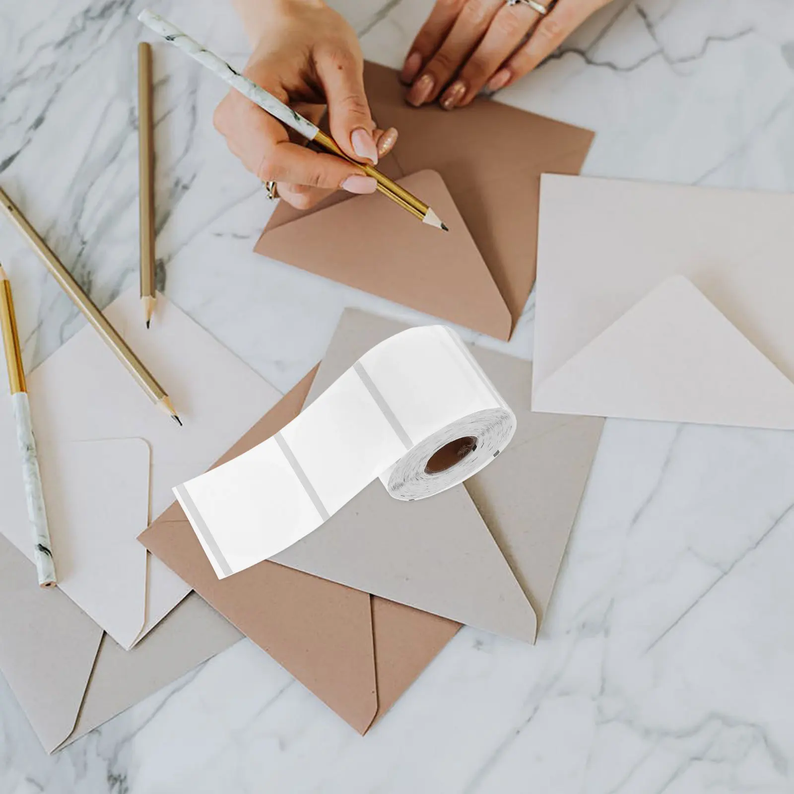 

400 шт. круглые термоэтикетки, прочные клейкие пустые белые адресные наклейки для доставки для принтера, контейнер для еды, ценники