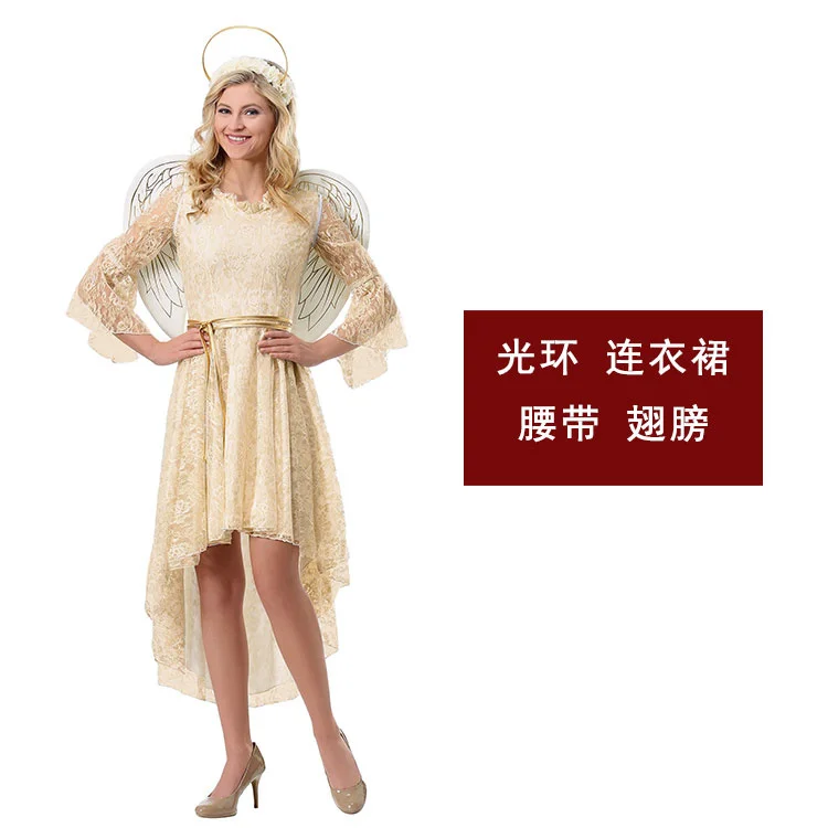 Halloween Cosplay School Fairy Tales Dress Stage Performance Fairy Costume Adult Women Angel Costume Angel Dress