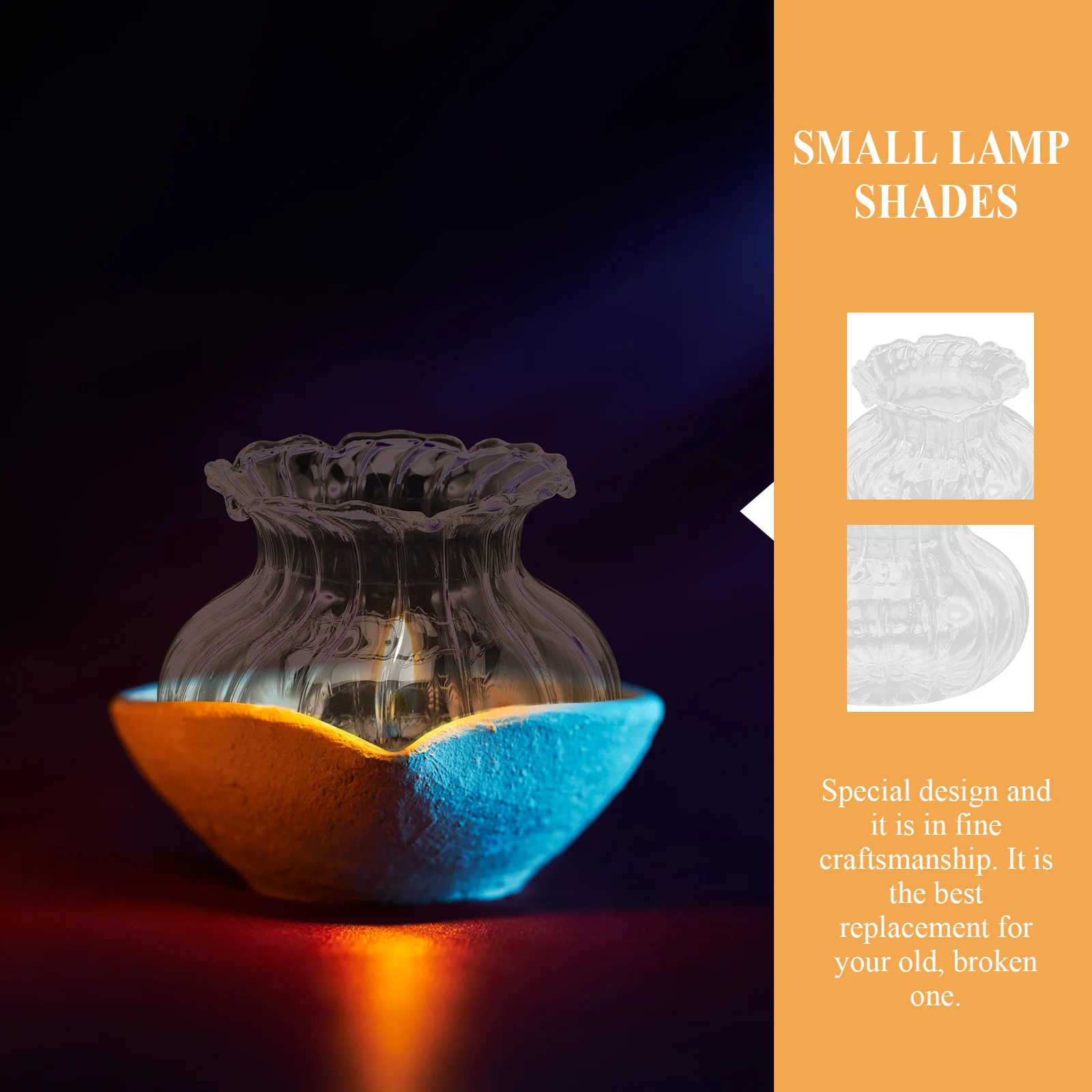 

2Pcs Oil Lamp Chimney Glass Shade 9cm Windproof Lamp Globe Replacement Light Shade Indoor Light Cover
