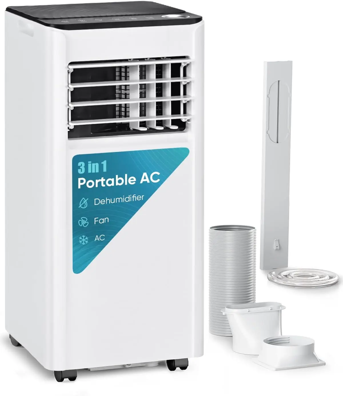 

8000 BTU Portable Air Conditioner - 3-in-1 AC Unit with Remote Control, Ultra-Quiet Cooling for Rooms up to 350 sq. ft., Sleep