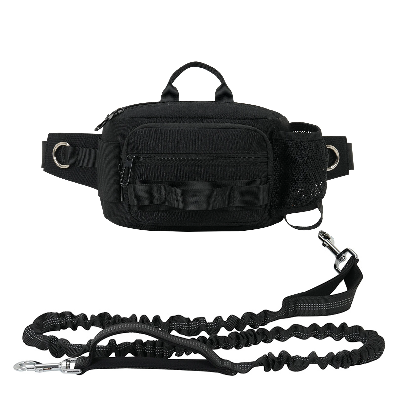 Hands  Dog Leash Retractable Bungee Leash with Waist Bag for Dog Training Walking Dog Leash with Wist Bag