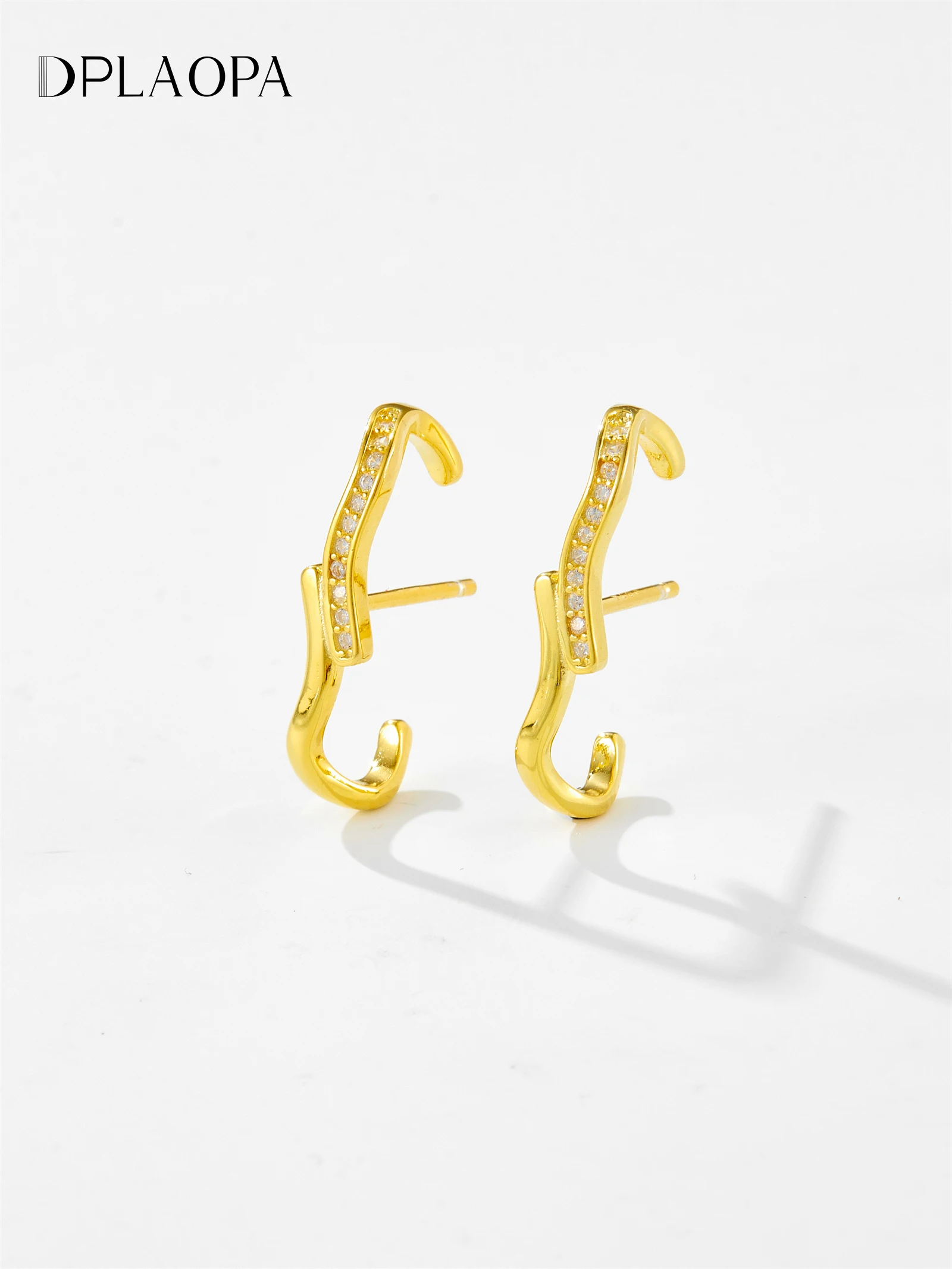 

DPLAOPA Стерлингового Серебра 925 пробы, гибкий золотой крючок, круглый круг CZ 2025, изысканные женские ювелирные зажимы для свадьбы, петли для пирсинга, круглые петли