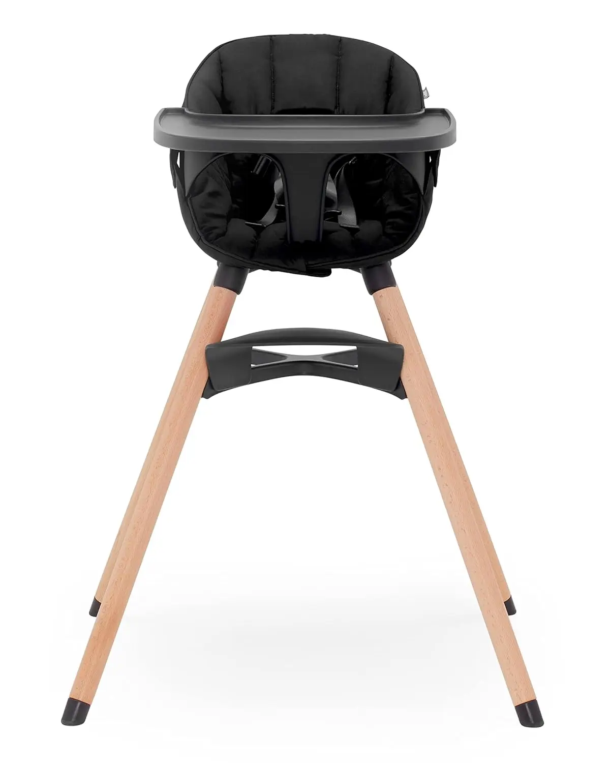 Convertible 3-in-1 Infant and Toddler Wooden High Chair with Adjustable Footrest and Machine Washable High Chair Seat Pad