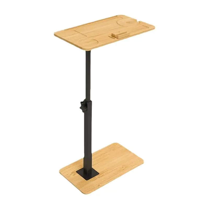 C Shaped End Table Height Adjustable Small Side Table Narrow Side Table Sofa Table Bedside Table with Phone Slot for Living Room