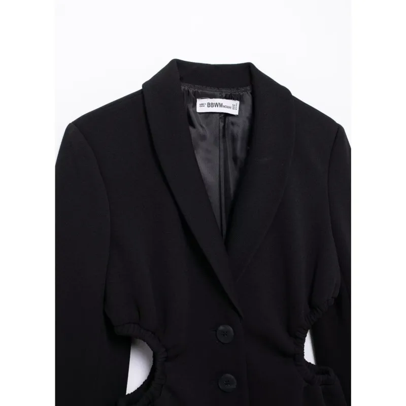 TRAF Woman Open Design Blazer With Button Clothing Casual Hollow Out Women Outerwears Fashion Women's Coat Flim Jacket