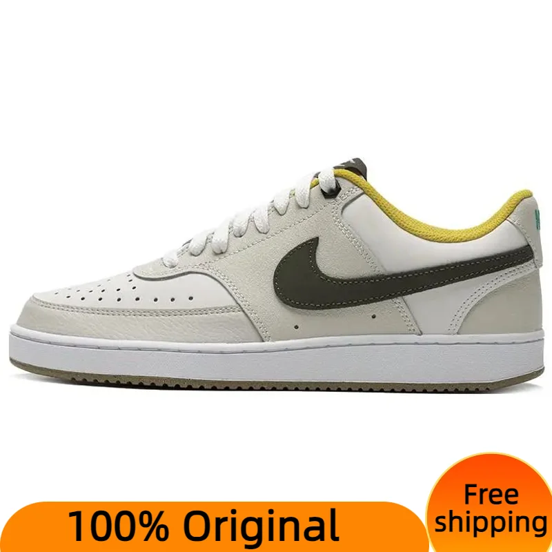 Nike Court Vision Low 'White Cargo Khaki' Sneakers shoes With Original Box