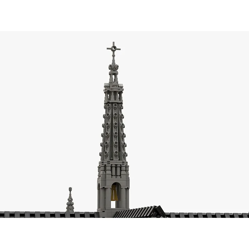 MOC Set mainan Katedral kota Saint Remigius, Set blok bangunan Model, koleksi mainan Kastil Pemandangan Jalan