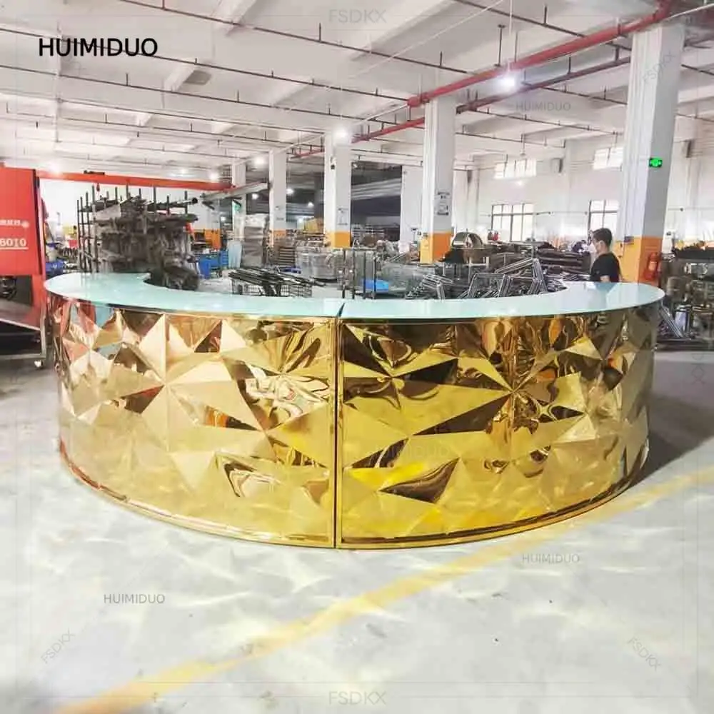 Hotel Outdoor Cocktail Bar Counter Table Stainless Steel Movable Counter Bar Tables for Party and Wedding