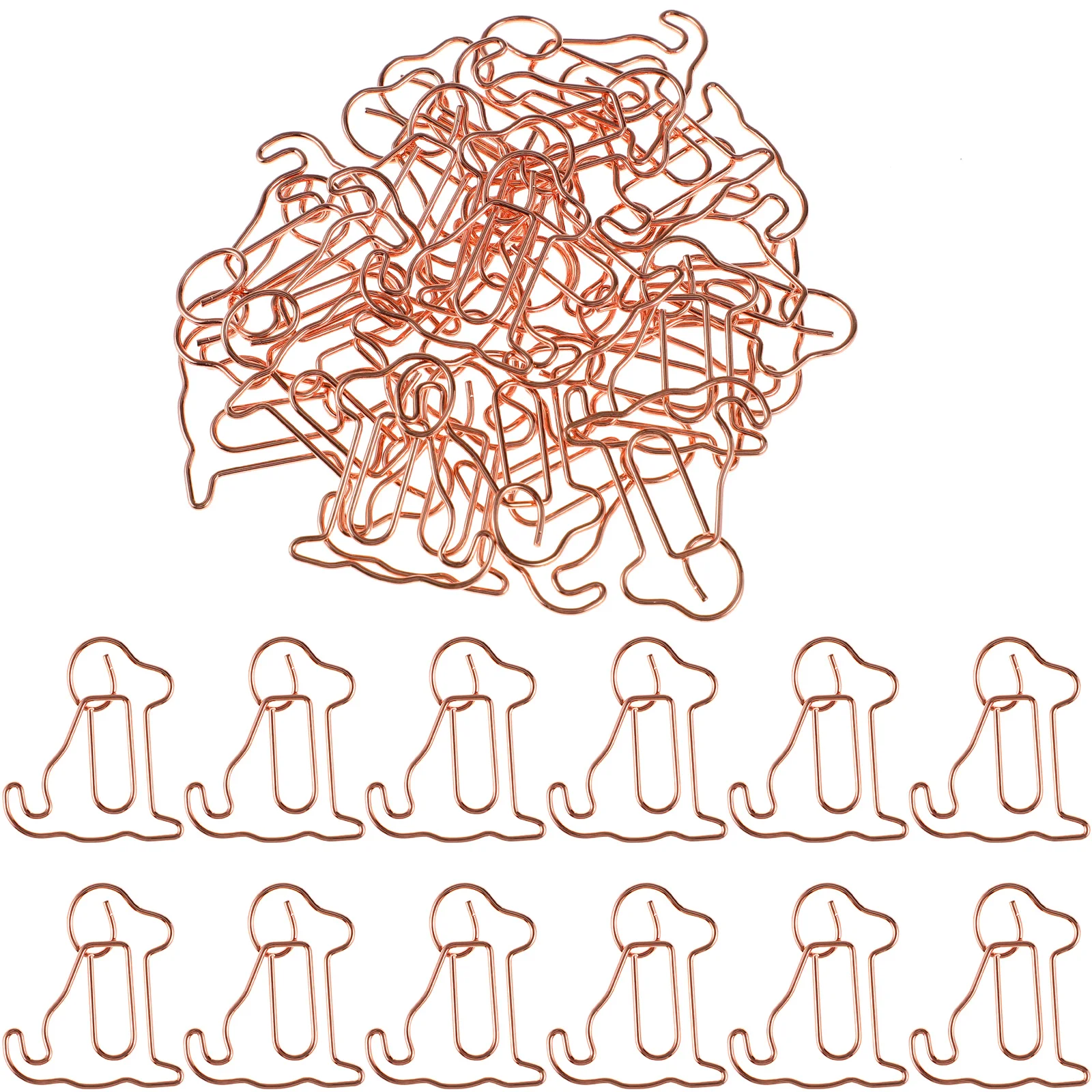 25 Pcs Cat Paper Clip for Office Animal Shaped Clips Small Dog Binder Gold Bookmark Guitar