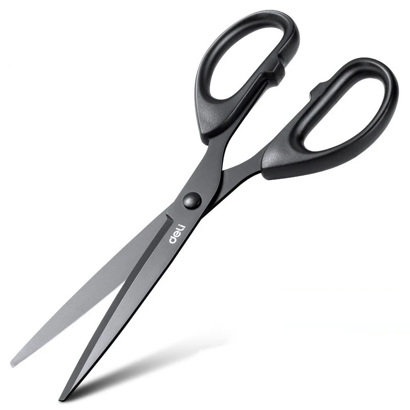 DELI Professionele Kantoorschaar 180mm Zware Schaar met Zwart Mes Scherp Roestvrij Staal Snijgereedschap voor Papier Ambacht