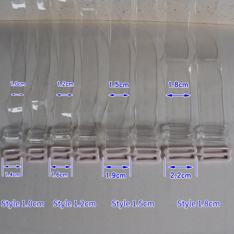 Correas transparentes y ajustables para sujetadores, soportes invisibles antideslizantes para sujetadores sin tirantes, 1,0/1,2/1,5/1,8 cm, 2 pares