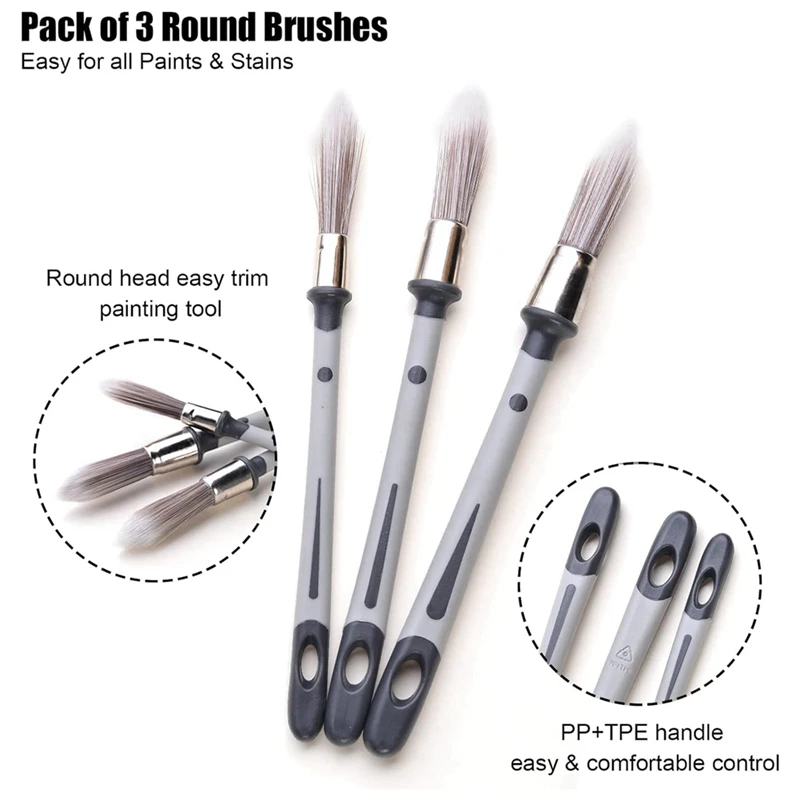 Small Paint Brush, Paint Brushes For Walls, Touch Up, Baseboards, Paint Brush For House Wall Corners Durable Easy To Use