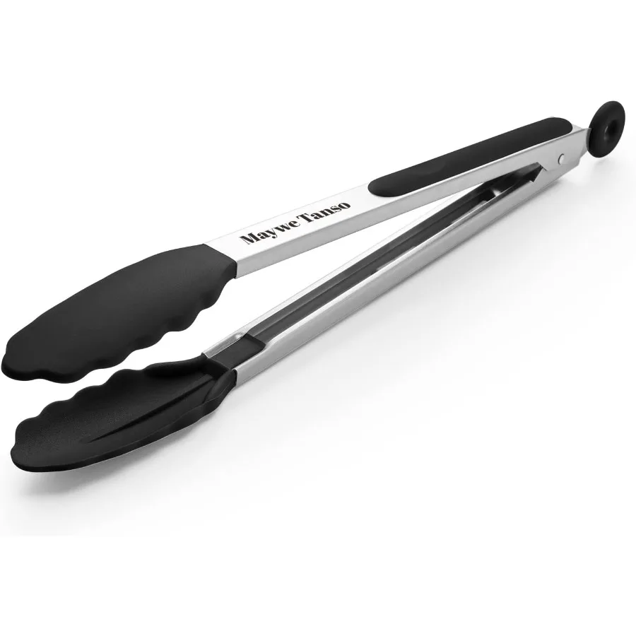 

600℉ Heat Resistant Kitchen Tongs for Cng with Silicone Tips 12-Ih Stainless Steel Locking Cng Tongs Food Tongs for BBQ Cng Sal