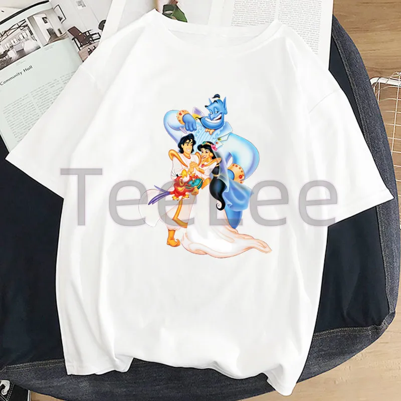 Jasmine T Shirt Women Aesthetic Cartoon Princess Tee Shirt Vintage 90s Graphic Aladdin T-Shirt Female Summer Fashion Clothing