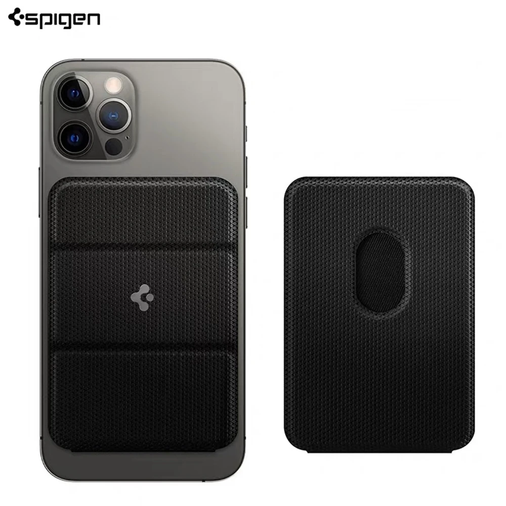 Spigen für iPhone 17 16 15 Pro Max Leder Klappbarer Magnetischer Ständer Tragbarer Kartenhalter Multifunktionaler Telefonständer Kartenhalter