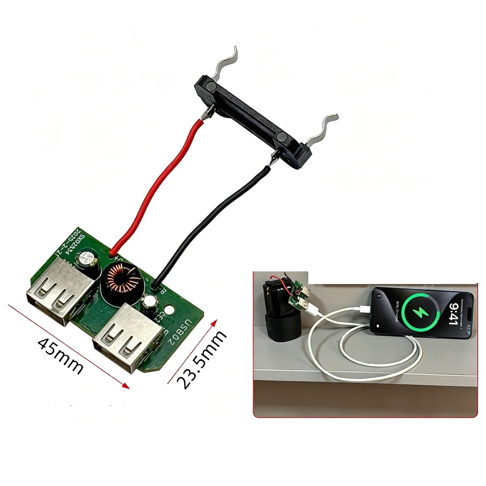 For 16.8V For Battery Packs Dual USB 5V Output Adapter For mobile Phone Power Supply Compact Lightweight Plastic Enclosure