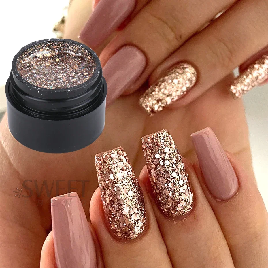 8ml High Flash Platinum Gel Nails Polish Super Shiny Glitter Hybrid Varnishes Soak off Reflective Chrome Painting Lacquer Decor