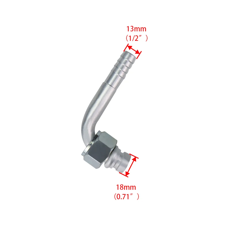 #10 13mm Barbed Fitting 90 Degree O-Ring Female Thread M24 x 1.5 for  Air Conditioning Reduced Barrier Hose 5/8