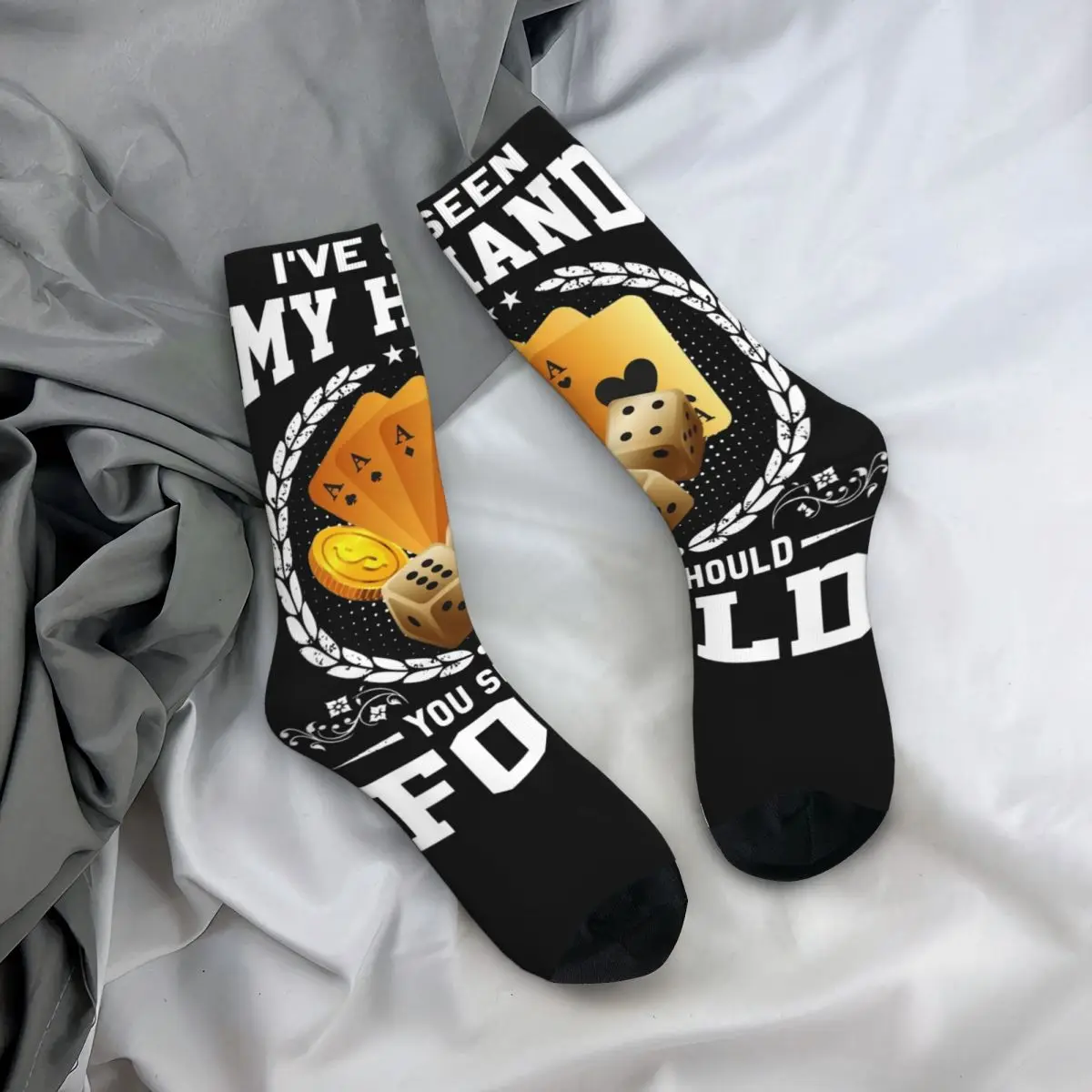 Ich habe meine Hand gesehen, Sie sollten Themen Design Socken Merch für Frauen gemütliche Strümpfe falten