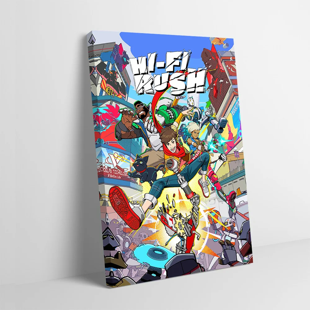 Hi-Fi Rush Game Cover Art Printing Poster Custom Pictures Wall Art Canvas Painting Gift for Living Room Decorations Wand Deko