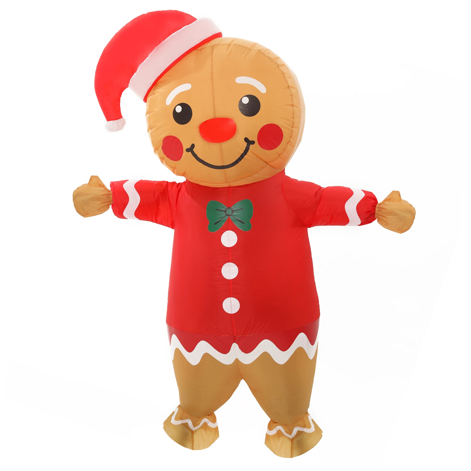 نفخ الزنجبيل رجل زي الكبار تفجير عيد الميلاد مضحك البدلة تأثيري كرنفال لعب الأدوار ملابس الهالوين