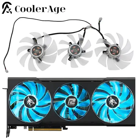 Video Card Fan For Powercolor Hellhound Spectral White AMD Radeon RX 6700 XT 12GB GDDR6 95MM RX5700XT Graphics Card Cooling Fan