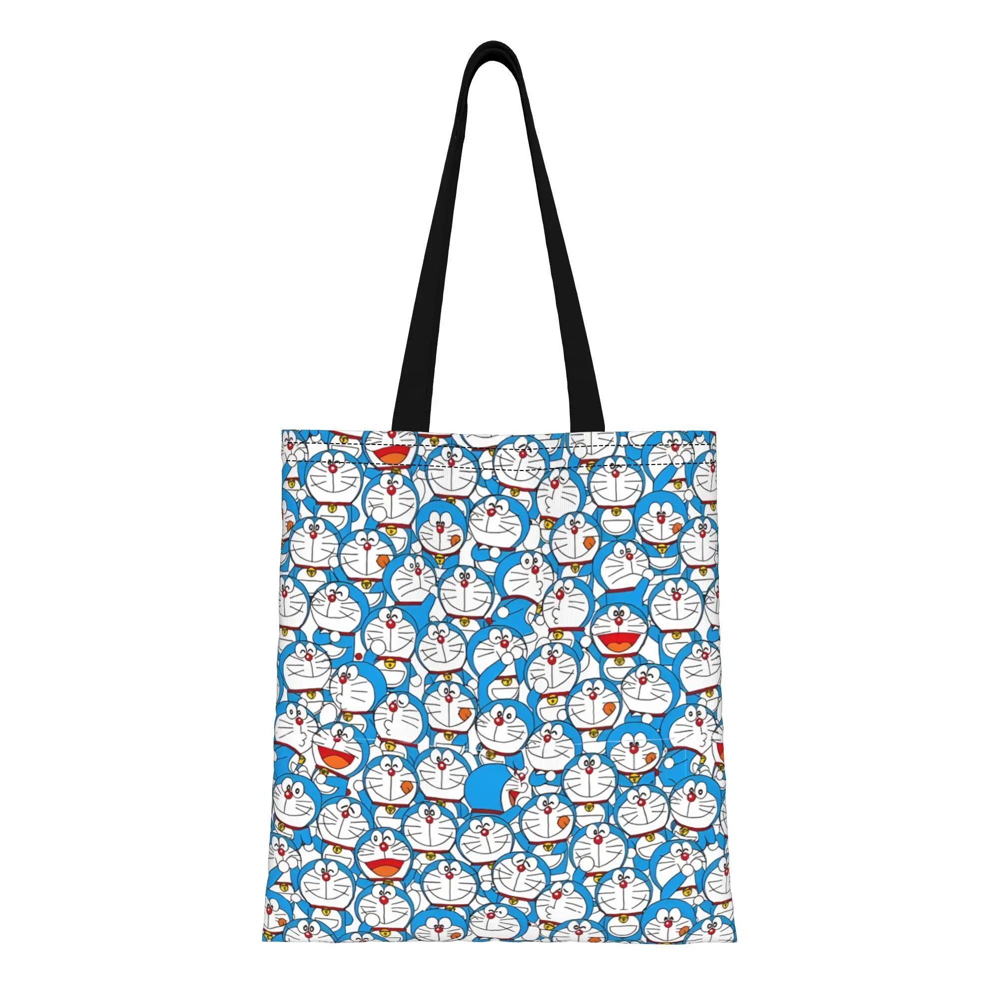 1PC Blue Cat Canvas Tote Bag Doraemon Canvas Tote Bag Perfect for Shopping Grocery Travel & Outdoor