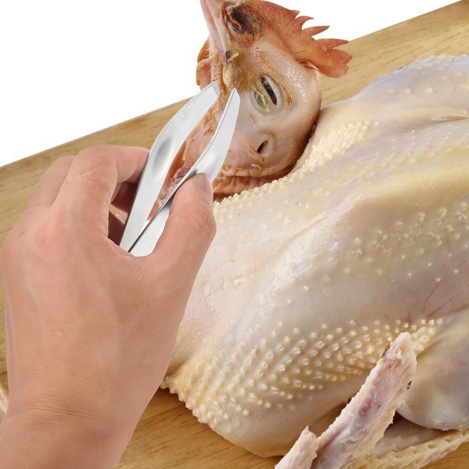 2 قطعة الفولاذ المقاوم للصدأ عظم السمك الملقط الدجاج أداة إزالة الصواميل للطبخ المطبخ أداة خنزير الشعر مجتذب متعددة الوظائف #5