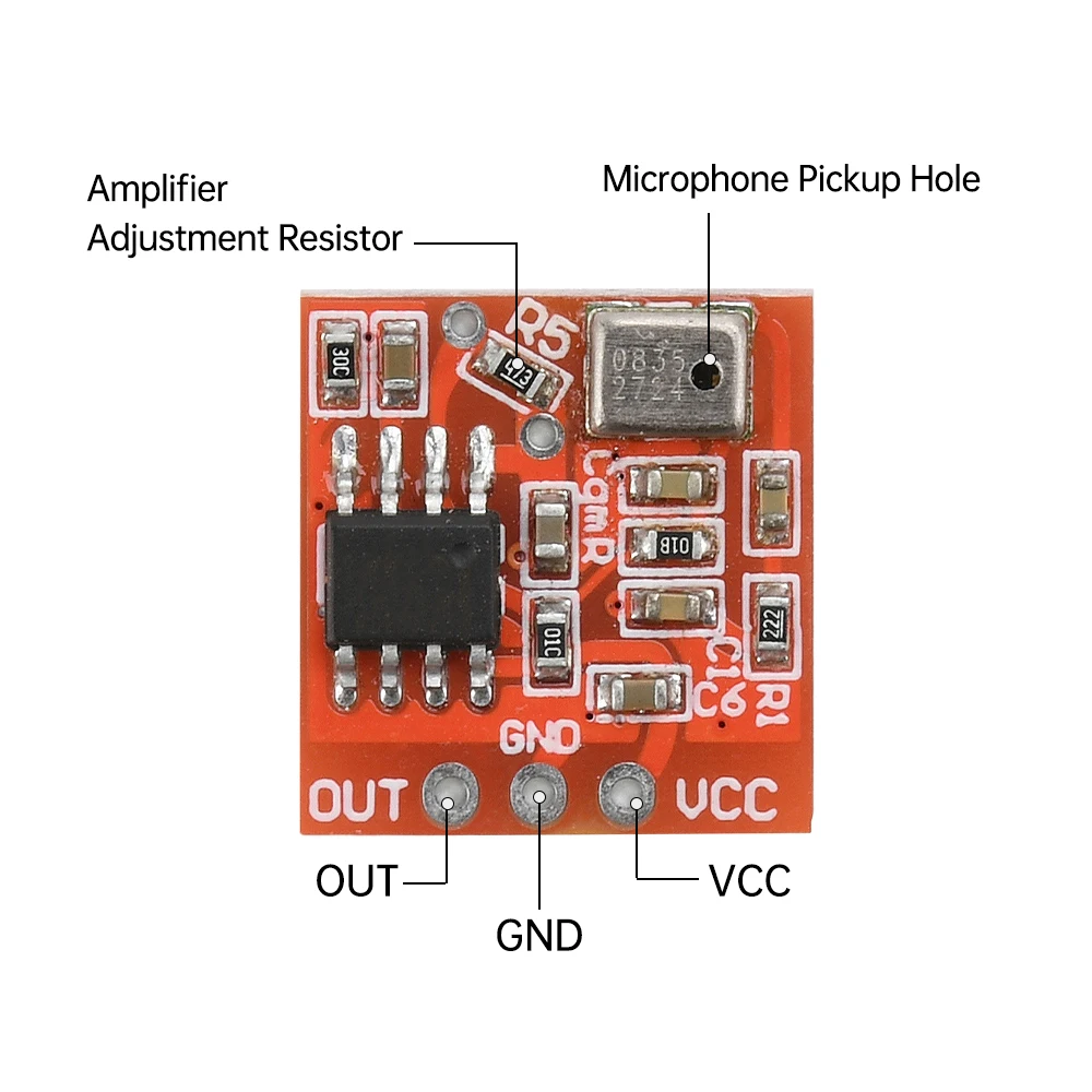 TDA1308 Silicon Microphone Amplifier Board Digital Microphone Pickup Module Preamp Amplification Adjustable DC 3-6V