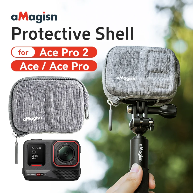 AMAGISN For Insta360 Ace Pro 2 Mini Carry Case Carrying Pouch Harshell Storage Bag For Insta 360 Ace Pro 2 & Ace Accessories