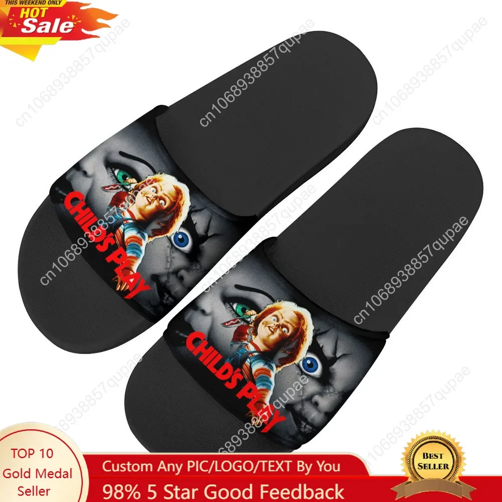 Película de terror, zapatillas Chucky para niños, zapatos de agua para el hogar, hombres, mujeres, adolescentes, sandalias de playa para piscina, zapatillas de verano hechas a medida