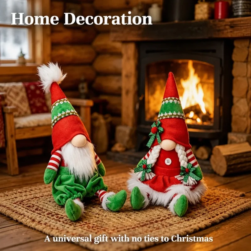 1 Stück/2 Stück Stile Weihnachtszwerg-Ornamente, Rudolf Weihnachtszwerg-Dekoration, handgefertigter Plüsch-Zwerg-Weihnachtsmann, Weihnachtsgeist