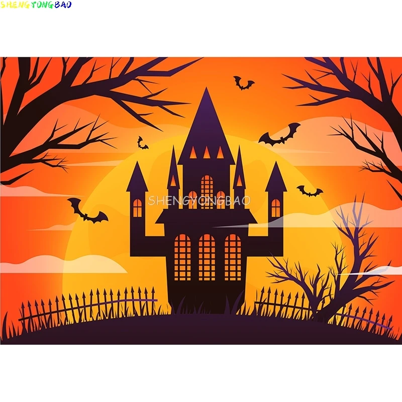 خلفية قلعة حجر القبر للهالوين ، فانوس ، صورة قمر ، تصوير فوتوغرافي ، مستلزمات استوديو الصور ، خلفية اليقطين #5