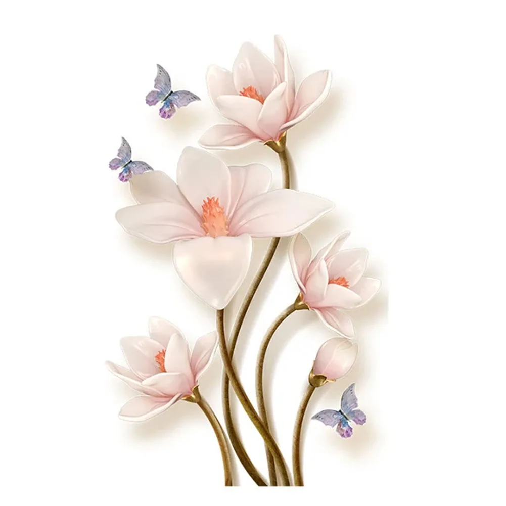 3D Floral Sticker 25cm*40cm*0.3cm Bathroom Decor Removable Strong Moisture Resistance High-quality PVC Toilet Washroom