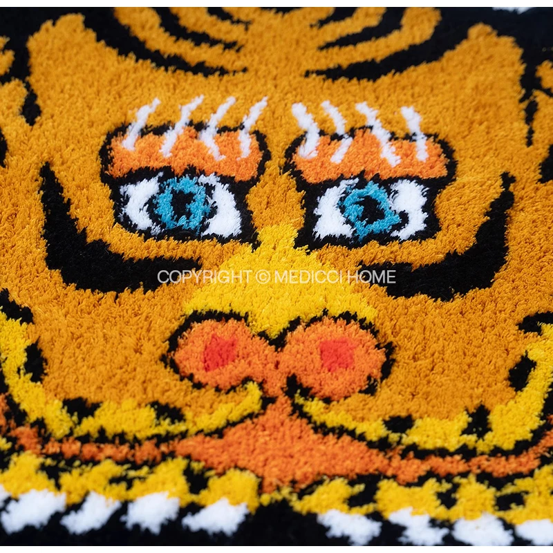 Medicci Home Tibetan Tiger Fluffy Tufted Rugs Luxury Hand Knotted Carpet Floor Mat For Chair Seat Cushion Tapestry Wall Hanging