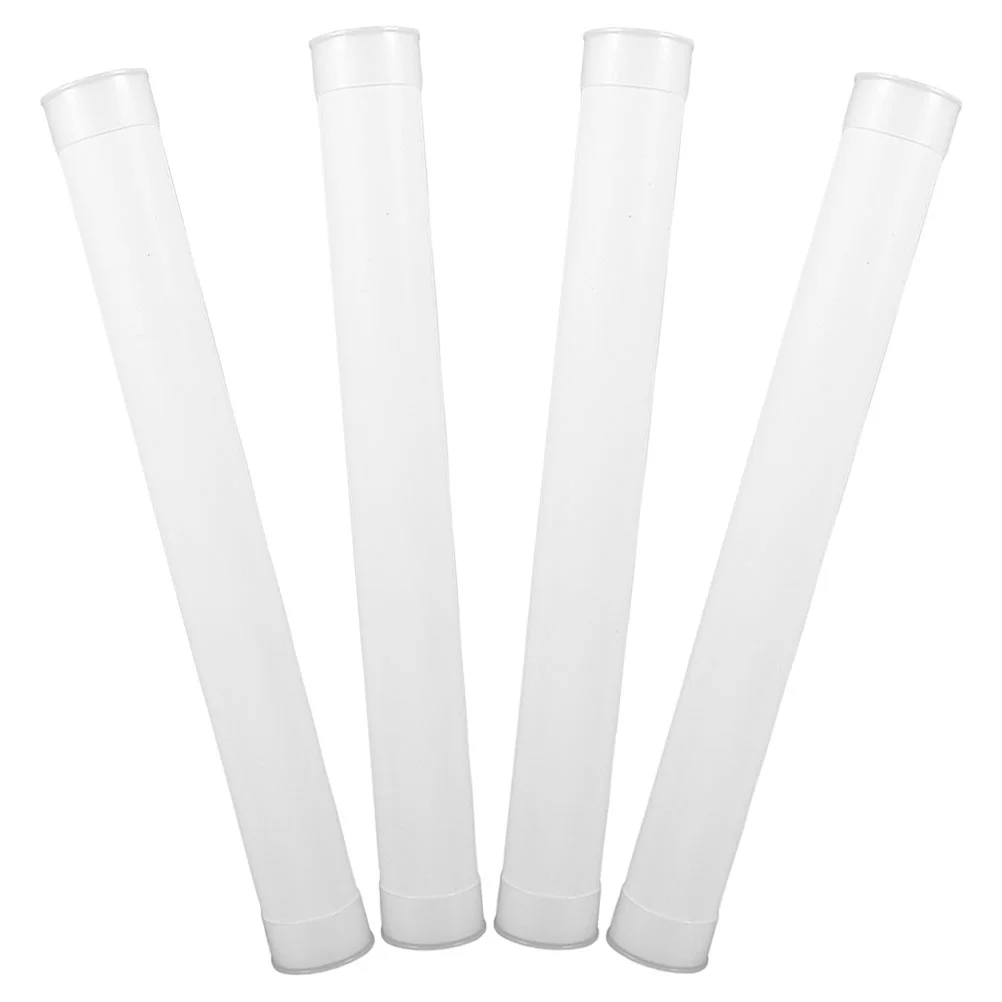 4 Pcs Straight Tube Container Posters Blueprint Map Mailing Tubes with Caps Rolling Storage Telescoping Travel