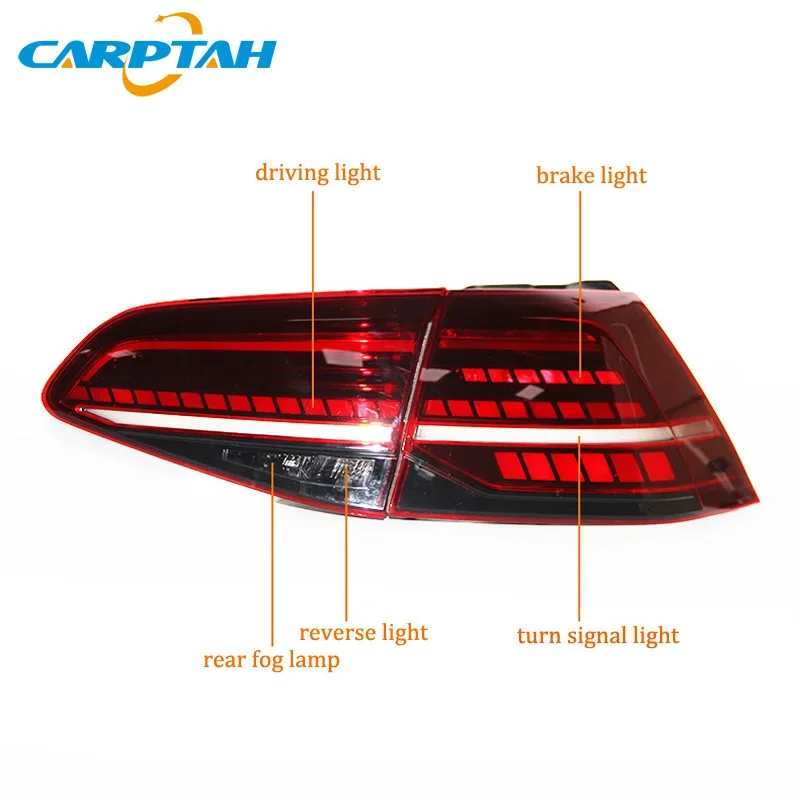 Car Styling Tail Lights Taillight For Volkswagen Golf 7 Golf7 MK7 Rear Lamp DRL + Dynamic Turn Signal + Reverse + Brake LED