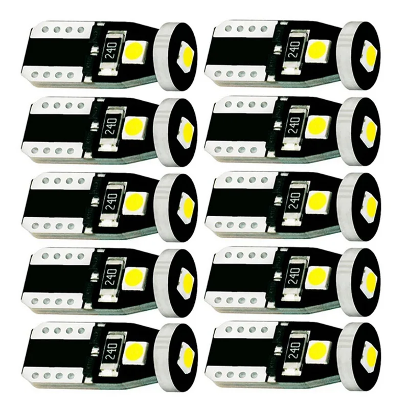 

10Pcs T10 3030 3SMD Led Canbus W5W Led Bulbs White Signal Lamp Dome Reading License Plate Light Car Interior Lights Auto 12V