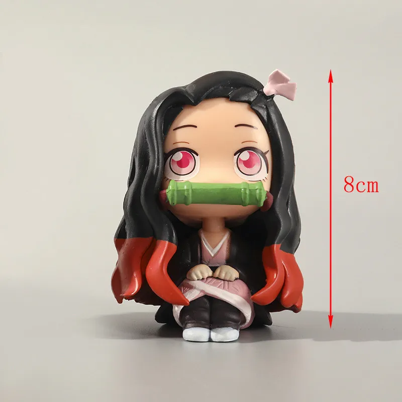 Anime 8/9 cm Nette Q Versão Dämon Slayer Acchion Figur Sentada Tanjiro Kamado Nezuko PVC Acchion Modell Kind und Y techniek ft – Detail 7
