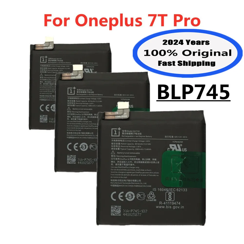 

2024 Years BLP745 Original Battery For 1+ OnePlus 7T Pro One Plus 7TPro 7T Pro 4000mAh Mobile Phone Battery Batteries Fast Ship