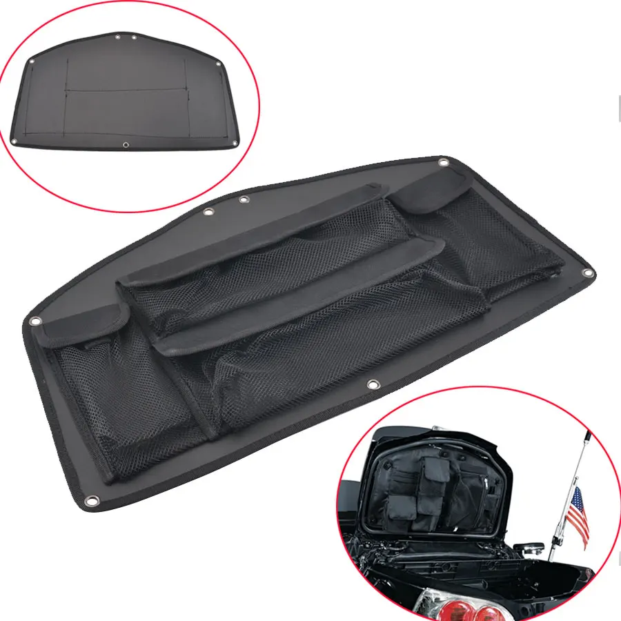 1 Pcs Trunk Lid Organizer Bag Inner Luggage Net 4 Pockets Removable Fits For Honda Glod Wing Gl1800 2001-2017 Except F6B Black