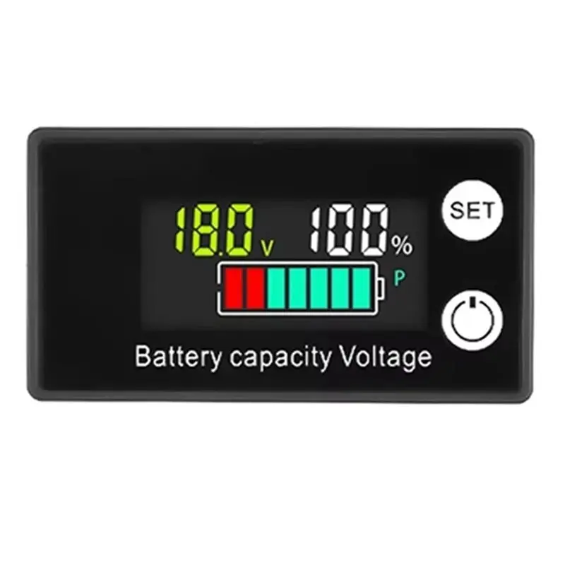 AS60-5X Battery Voltmeter DC 8-100V Capacity Indicator Power Meter Lithium Lifepo4 Lead-Acid Cell 12V 24V 48V LCD Screen D