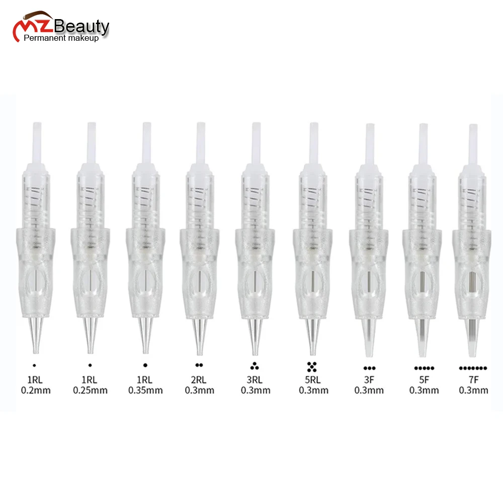 PMU Tattoo Cartridge Needles Permanent Makeup Agujas Para Tatuar Taty Disposable Spiral Mouth Eyebrow Lip 1R 3R 5R 3F 5FSupplies